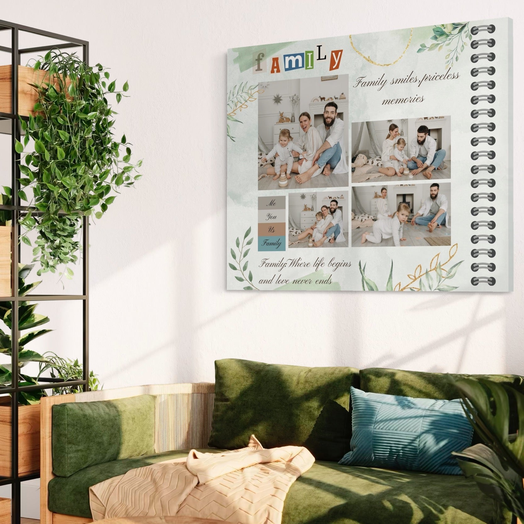 Tablou canvas cu tablou canvas personalizat cu fotografii de familie